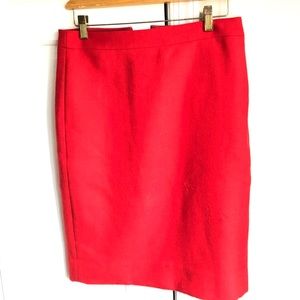 JCREW red wool pencil skirt size 2